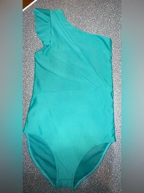 Tiger Friday One Shoulder Leotard Size Adult Small Green